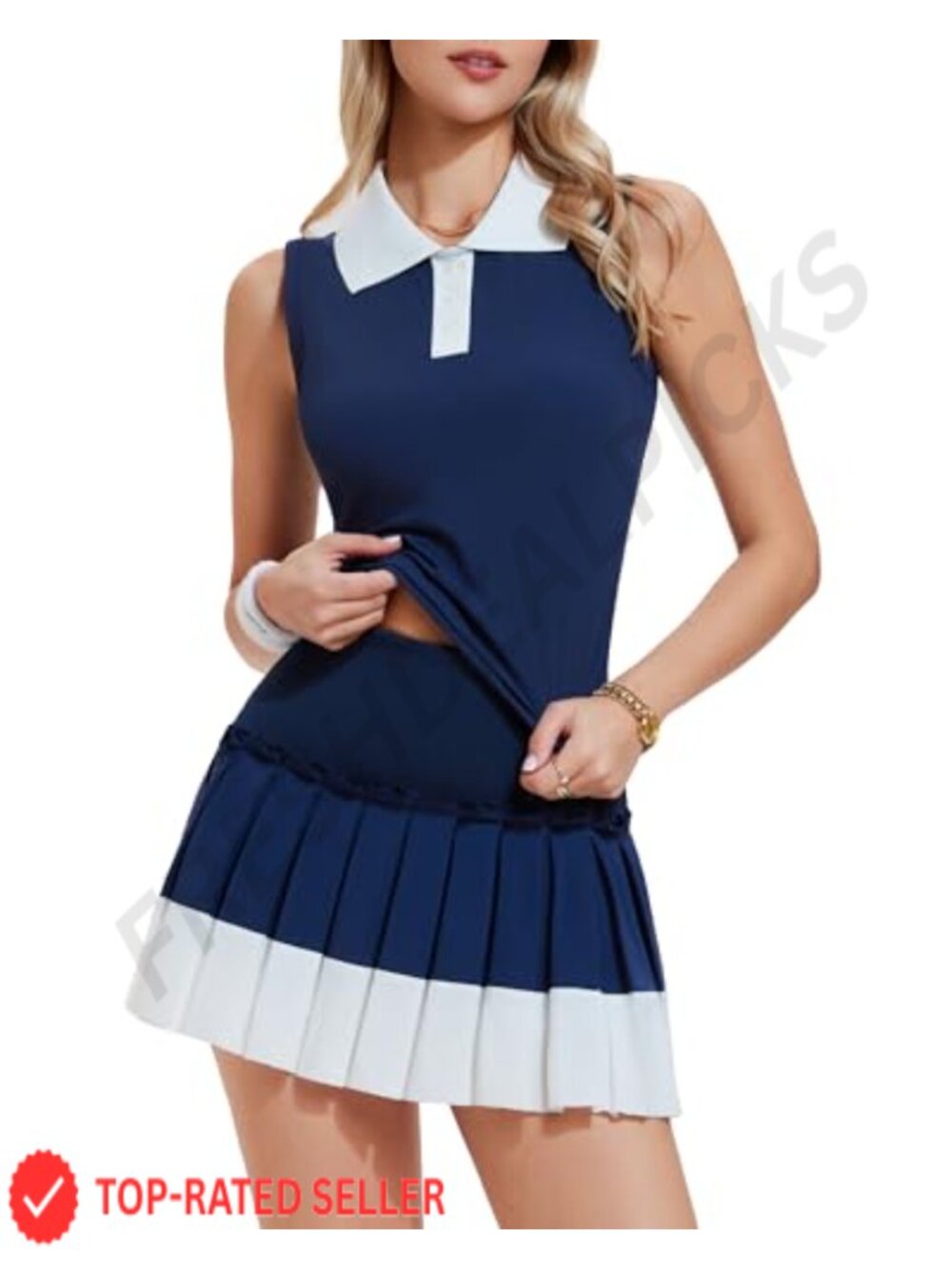 Womens Ribbed Knit Tennis Skirt Set Skort Built In Shorts Pockets